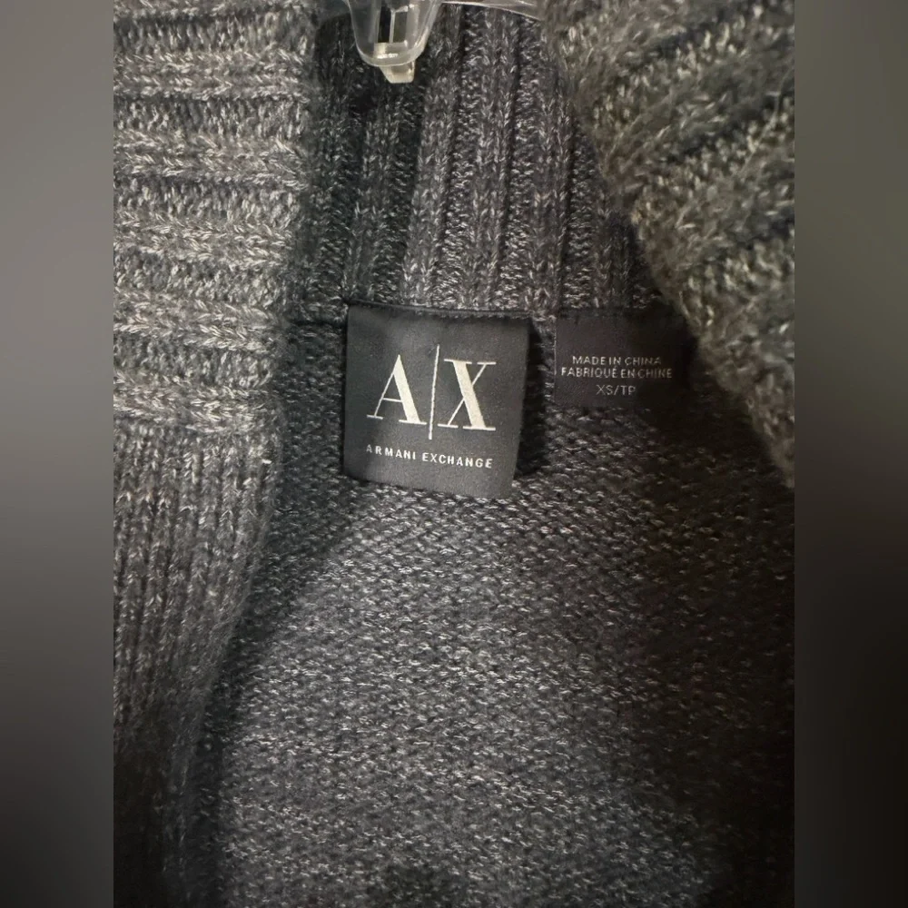 Armani Exchange (A|X) Mens Shawl Collar Cardigan Heather Gray Sweater Sz XS‎ EUC